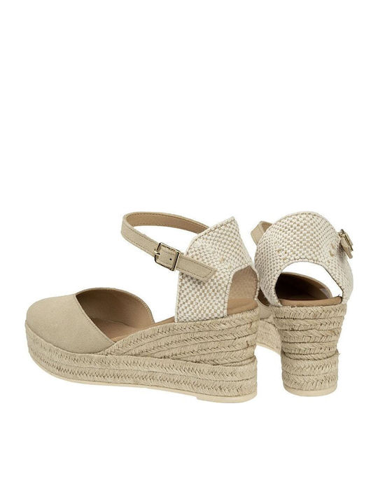 Platforme De Vară Pentru Femei Tip Espadrile Bej