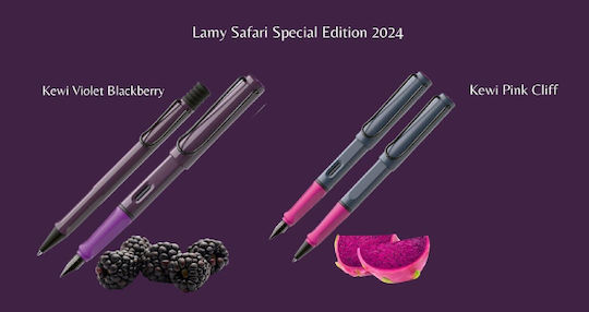 Lamy Safari Set Writing Pen Extra Fine Pink made of Steel with Blue Ink