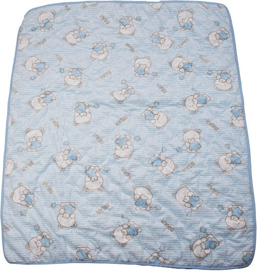 Kamtex Baby Quilt-Duvet Crib Cotton Light Blue 100x120cm