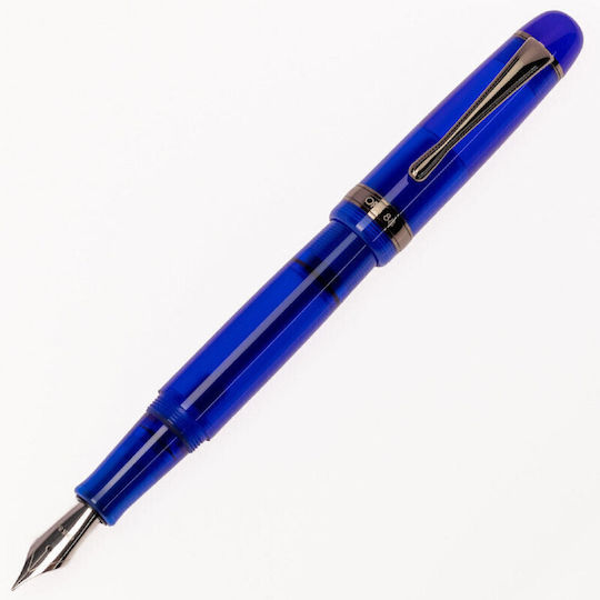 Opus 88 Jazz Transparent Blue Writing Pen Broad Blue made of Steel with Blue Ink