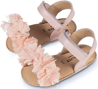 Babywalker Pink Baptism Leather Soft Sole Sandals