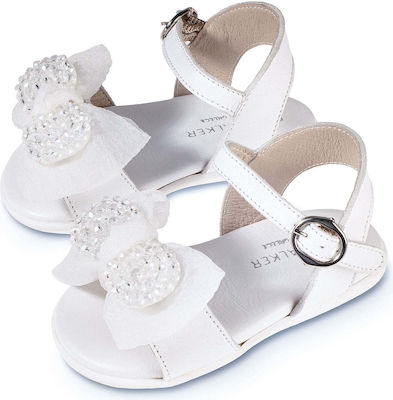 Babywalker White Baptism Leather Sandals