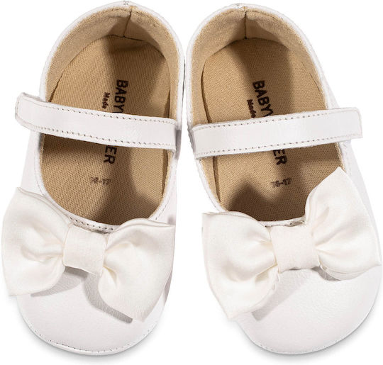 Babywalker Christening Leather Soft Sole White Pumps