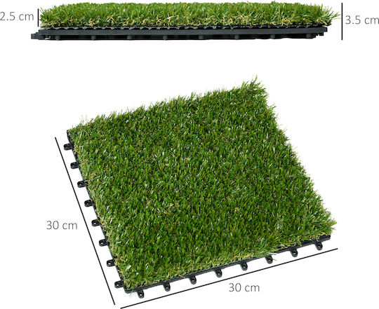 Outsunny Synthetic Foliage Panel 30x30cm 10pcs