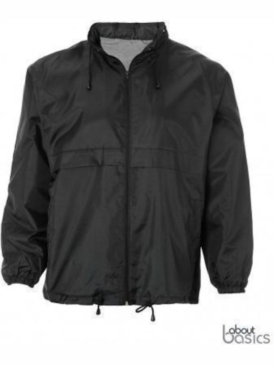 About Basics Men's Winter Jacket Windproof Black