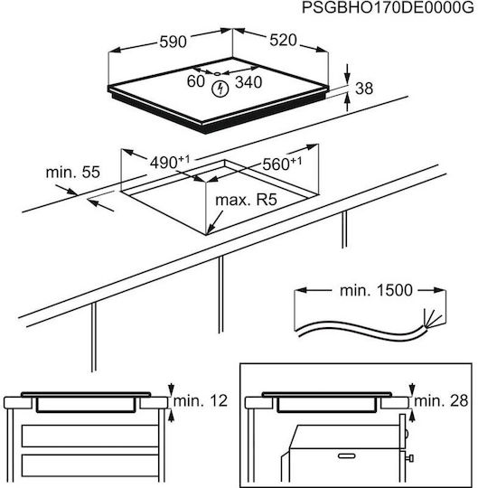 Electrolux Κεραμική Εστία με Πλαίσιο Αυτόνομη 59x52εκ.