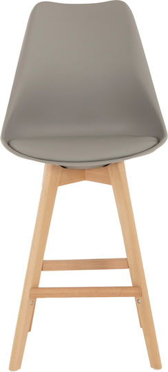 Stool Bar with Backrest made of Polypropylene Vegas Gray 4pcs 47x58x103cm