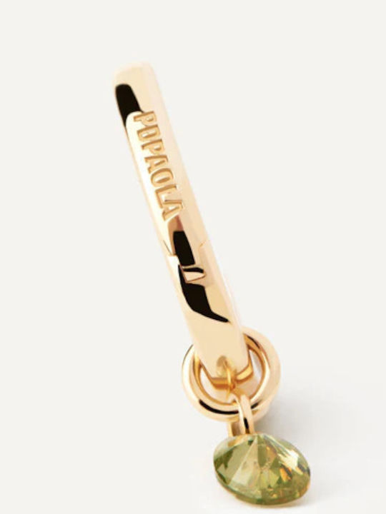 P D Paola Earrings Hoops made of Silver Gold Plated with Stones