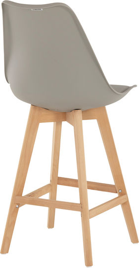 Stool Bar with Backrest made of Polypropylene Vegas Gray 4pcs 47x58x103cm