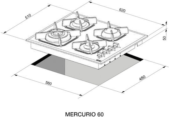 Lofra Εστία Υγραερίου Αυτόνομη Inox 62x51εκ.