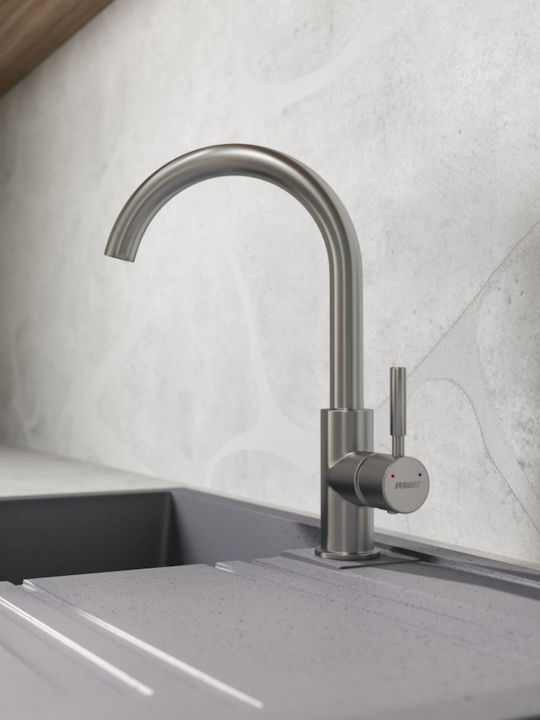 Ferro Camira Tall Kitchen Faucet Counter Inox Silver