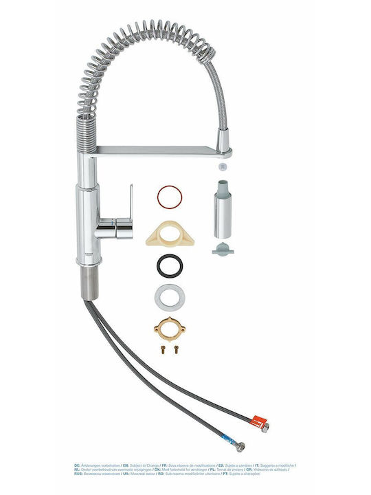 Grohe Get Küchenarmatur Zähler mit Spirale Edelstahl Silber