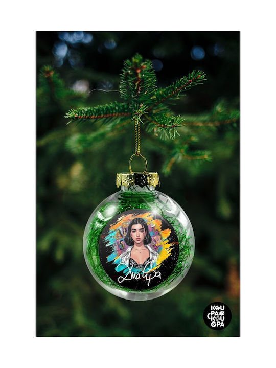 Dua Lipa Ornament de Crăciun Bilă Plastic Transparent cu Pulbere de Aur cu Paiete 8buc