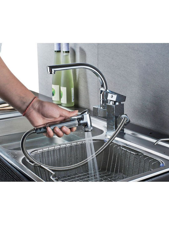 Qd612 Kitchen Faucet Counter with Pull-Out Spray Silver
