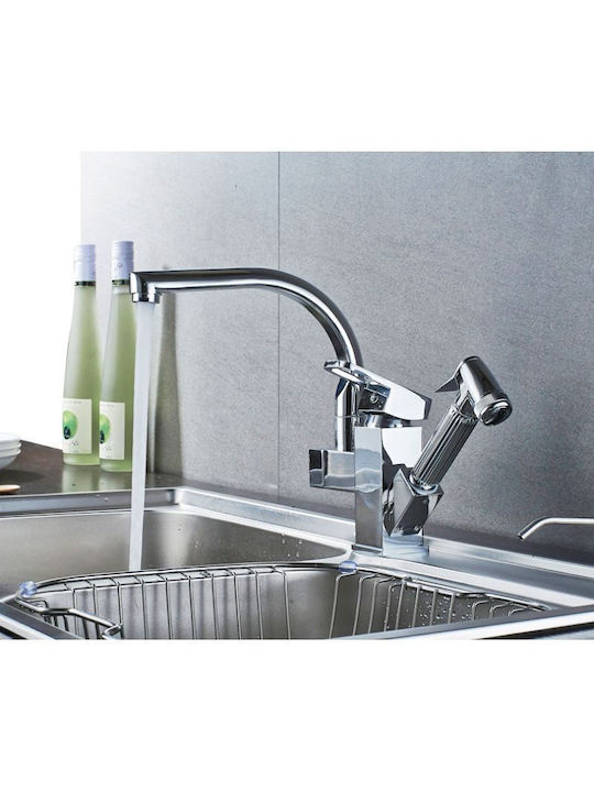Qd612 Kitchen Faucet Counter with Pull-Out Spray Silver