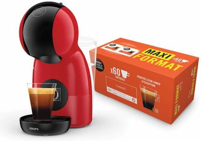 Krups Piccolo XS Καφετιέρα για Κάψουλες Dolce Gusto Πίεσης 15bar Κόκκινη