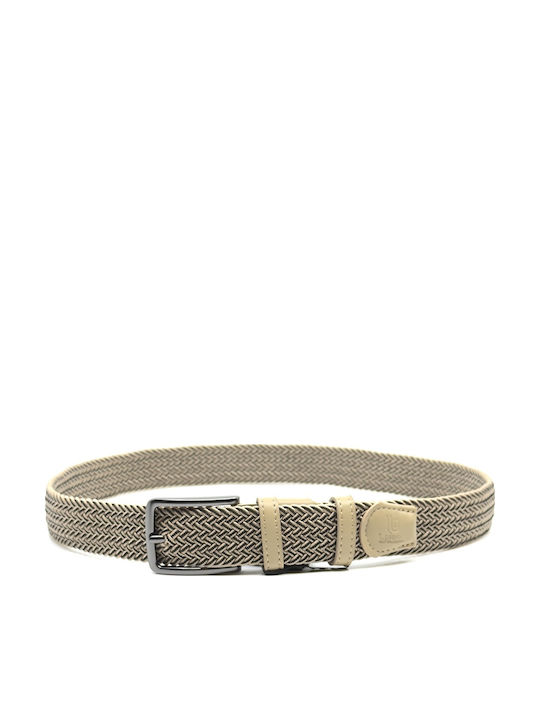 Elastic Men's Belt Knitted Beige