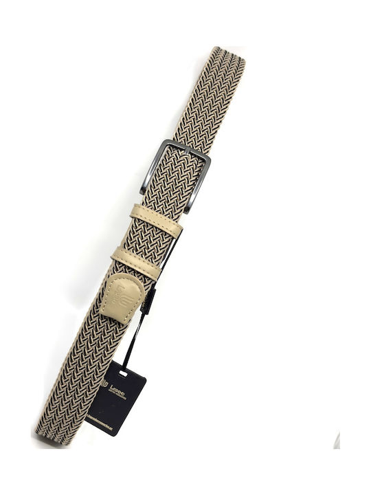 Elastic Men's Belt Knitted Beige