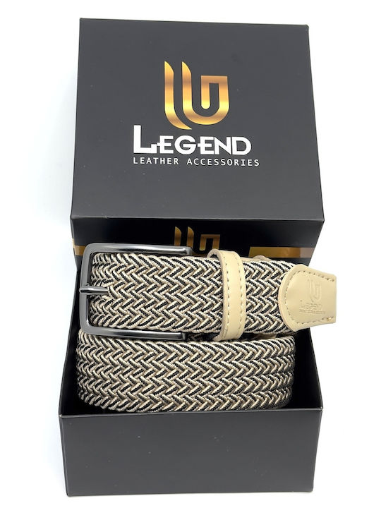Elastic Men's Belt Knitted Beige