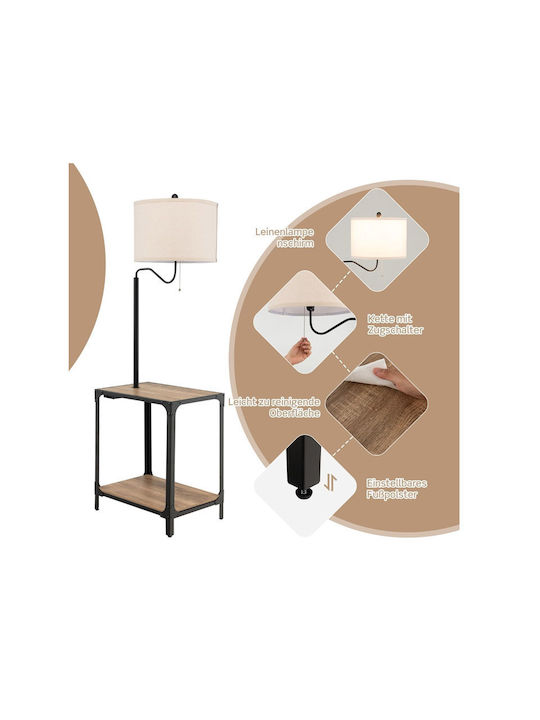 Costway Lampă de Podea Î144cm. Negru