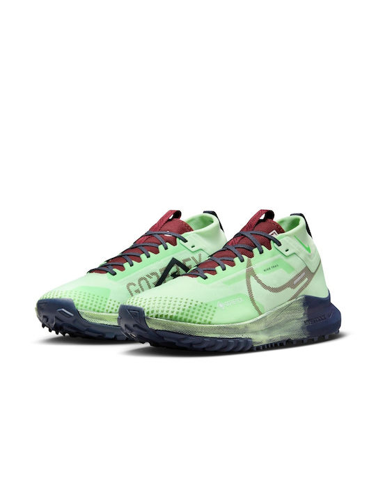 Nike React Pegasus Trail 4 Gore-Tex Ανδρικά Αθλητικά Παπούτσια Trail Running Αδιάβροχα με Μεμβράνη Gore-Tex Vapour Green / Thunder Blue / Light Armoury Blue / Dark Team Red