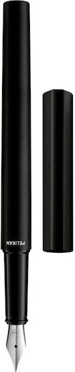Pelikan Fountain Pen Medium Black Steel with Black Ink