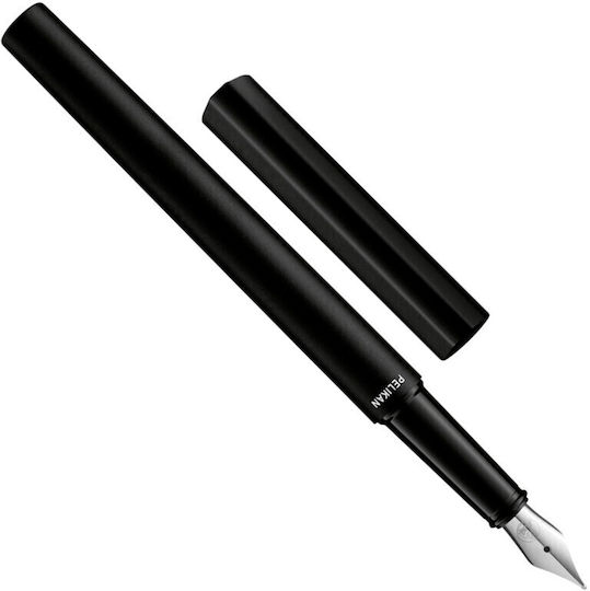 Pelikan Fountain Pen Medium Black Steel with Black Ink