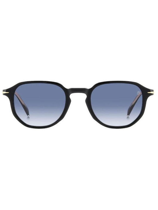 David Beckham Unisex Sunglasses with Black Plastic Frame and Blue Gradient Lens DB 1140/S 807/08