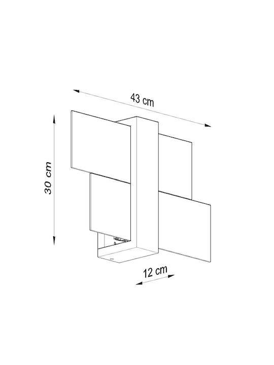 Sollux Feniks Modern Lumină de Perete cu Soclu E27 Maro 50x20x20cm