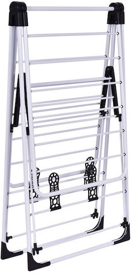 Costway Stainless Steel Folding Floor Clothes Drying Rack 137x56cm