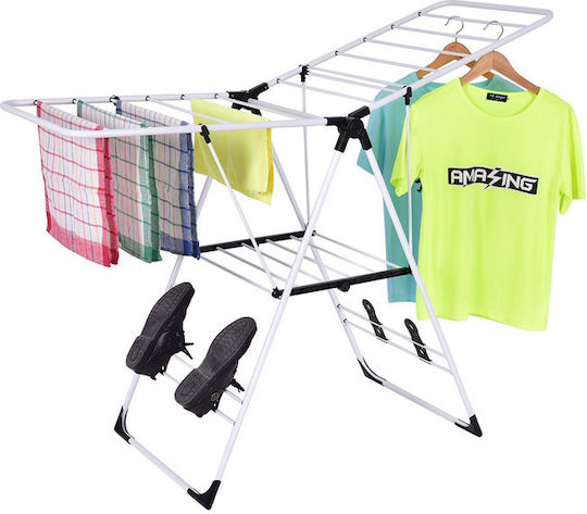Costway Stainless Steel Folding Floor Clothes Drying Rack 137x56cm