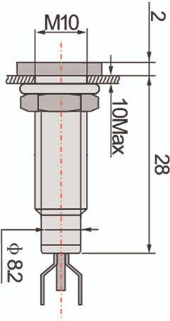 Βιδωτή Φ10 + LED Ενδεικτική Λυχνία Κίτρινο 1τμχ 30802-020