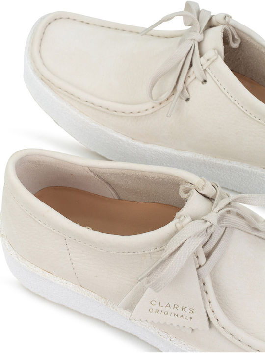 Wallabee Мъжки ежедневни обувки Бели