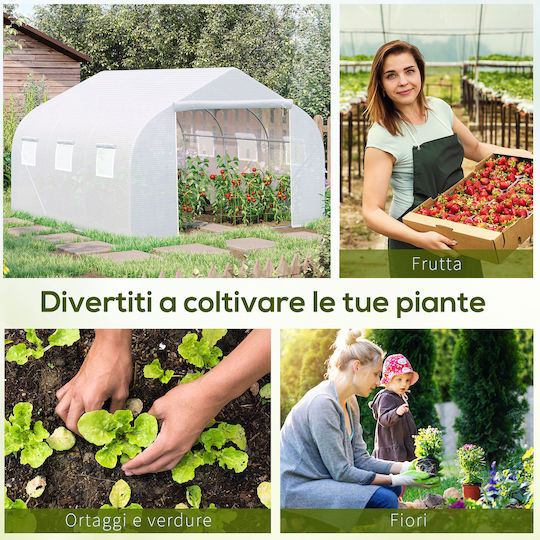 Outsunny Garden Θερμοκήπιο Τούνελ με Μεταλλικό Σκελετό