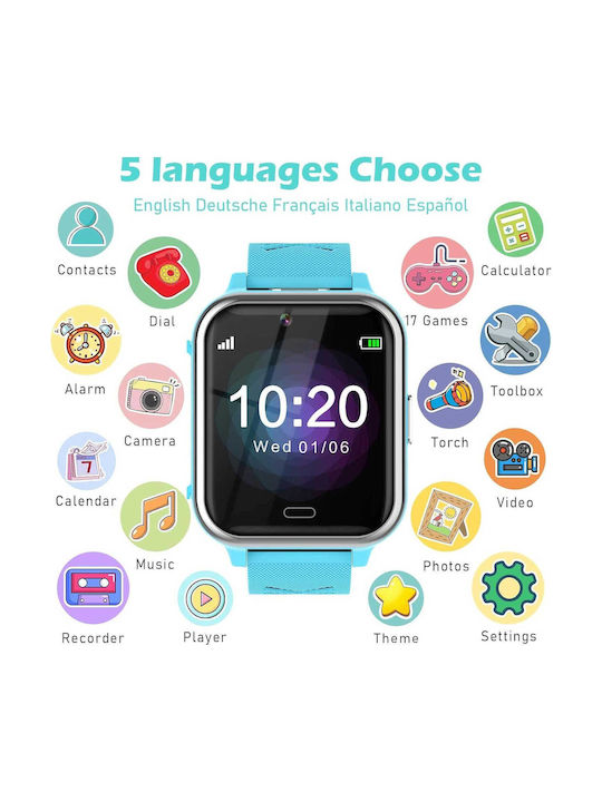 Kids Smartwatch Bauisan X28 with Rubber/Plastic Strap Blue