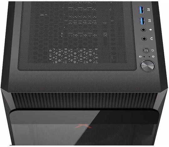 Krux KRXD001 Gaming Middle Tower Carcasă Calculator cu Iluminare RGB Negru