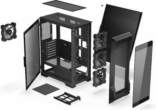 Krux KRXD001 Gaming Middle Tower Carcasă Calculator cu Iluminare RGB Negru