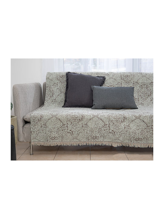 Canapea cu trei locuri Throw Serena Κροσσια 180x280cm Mentă