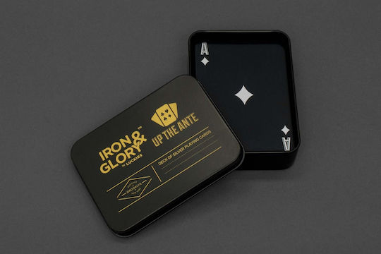 Iron & Glory Spielkarten für Poker Gold In Metallbox