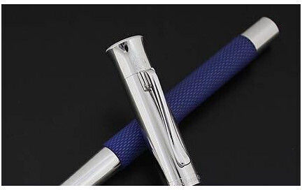 Graf Von Faber-Castell Pena de Scris Medium Albastră din Oțel cu Cerneală Albastră