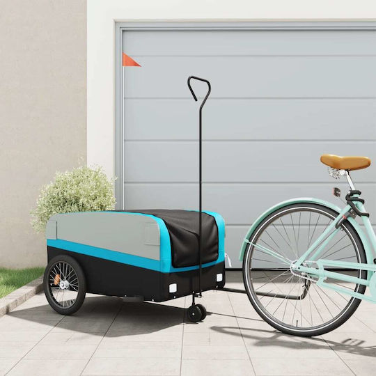 Vidaxl Bicycle Trailer Black Blue 45kg Iron