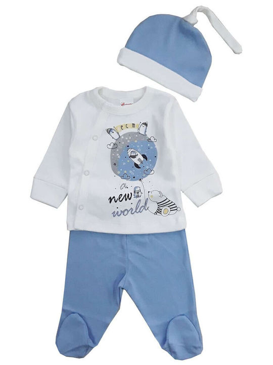 Beboulino Kinder Set mit Hose Winter 3Stück Hellblau