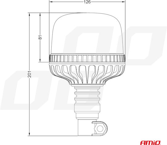 AMiO Φάρος Αυτοκινήτου LED 12 / 24V 20.1cm - Λευκό / Πορτοκαλί