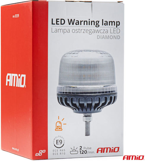AMiO Φάρος Αυτοκινήτου LED 12 / 24V 15.4cm με Λευκό / Πορτοκαλί Φωτισμό