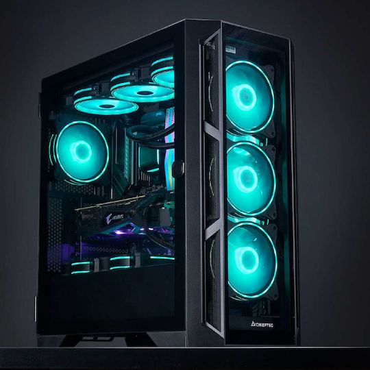 Chieftec APEX Gaming Midi-Turm Computergehäuse mit Seitenfenster und RGB-Beleuchtung Schwarz