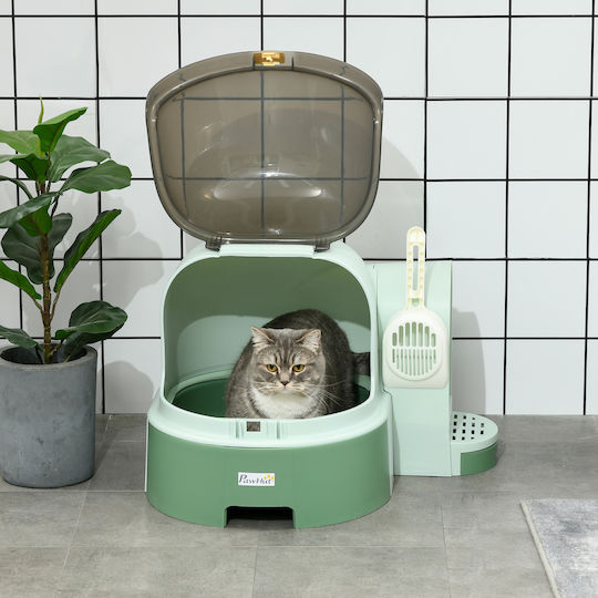 Pawhut Katzentoilette Geschlossen Grün L52 x B60 x H42cm