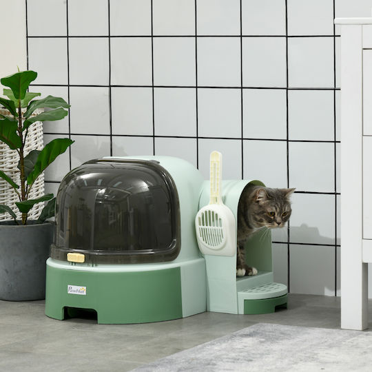Pawhut Katzentoilette Geschlossen Grün L52 x B60 x H42cm