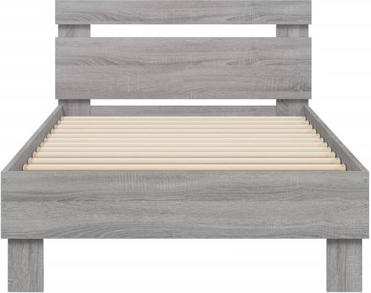 King Size Holzbetten Grau mit Lattenrost für Matratze 190x190cm