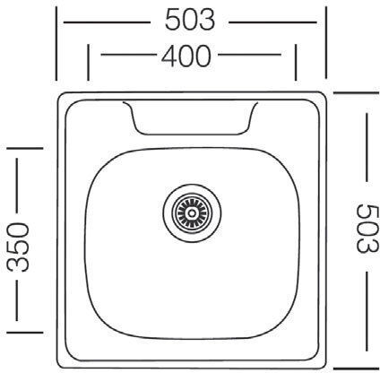 Kolossos 1155200 Vasul Inox Μ50.3xΠ50cm Argintiu