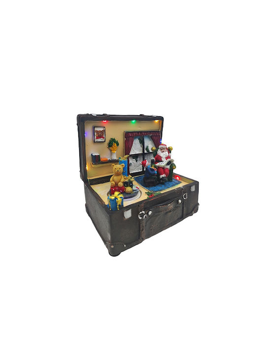 TnS Weihnachts- Beleuchtete Dekorative Darstellung Braun mit Batterie / Elektrisch mit Musik 16x15.5x13cm